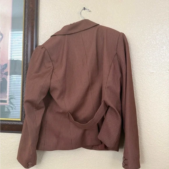 Apostrophe Brown Blazer Size 14 Petite - Picture 4 of 4